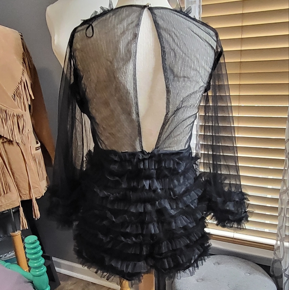 ⚡️Adorable Ruffle Mesh Romper Shorts - Picture 5 of 7
